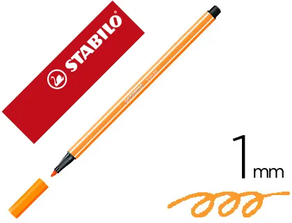 Marcador Stabilo Aguarelavel Pen 68 Laranja Neon 1 mm