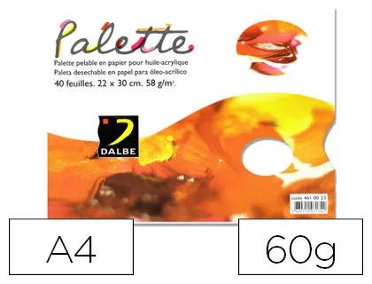 Paleta Papel Dalbe Descartável Din A4 40 Folhas 60 gr