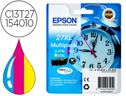 Tinteiro Epson 27 XL Wf3620 / 7110 / 7610 / 7620 Pack Multicolor