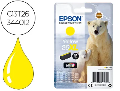 Tinteiro Epson 26xl xp-600 / 605 / 700 / 800 Amarelo 700 Pag