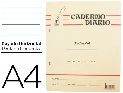 Caderno Diario Pena Pautado Agraf b5 40 Folhas