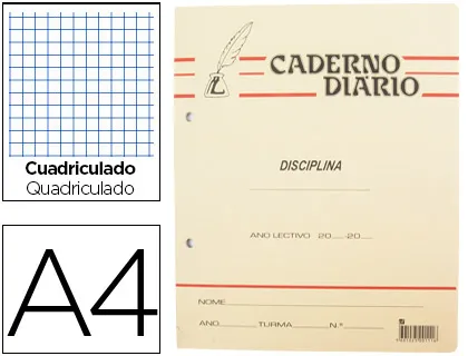 Caderno Diario Pena Quadriculado Agraf b5 40 Folhas