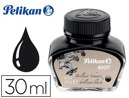 Tinta Pelikan 4001 , 30 Ml Preto Brilhante