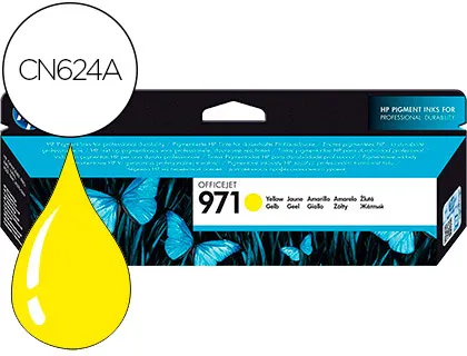 Tinteiro HP 971 Officejet Pro X451 / X551 / X476 / X576 Amarelo 2.500 Pag