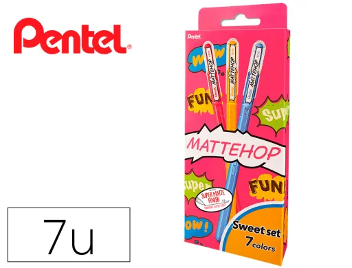 Roller Gel Pentel K110 Mattehop Conjunto de 7 Cores Sweet