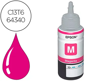 Tinta Epson T6643 Et2500/2550/14000/L475/565/575 Expression et-2550/2550 Workforce Et4500 Magenta Garrafa 70 Ml 6500 Pag