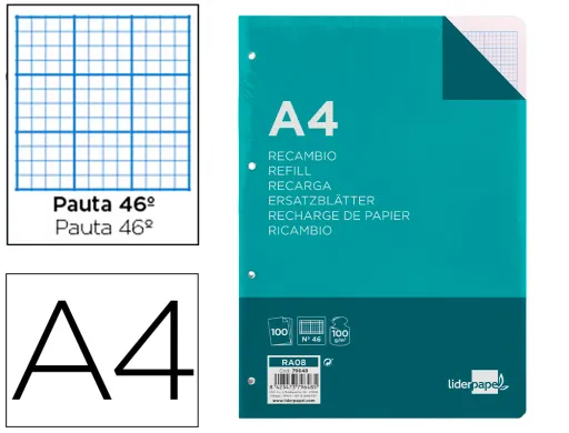 Recarga Din A4 100 Folhas 100 G/m2 Pauta N? 46 4 Furos