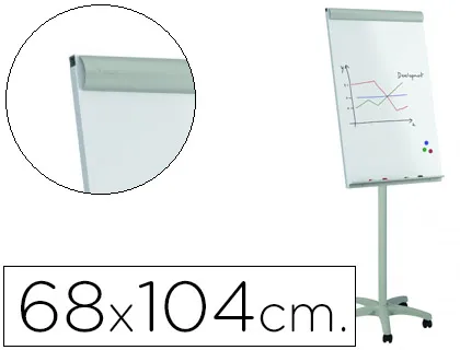 Quadro Branco Rocada para Conferencias Metálico Magnético com Rodas 68x104 cm