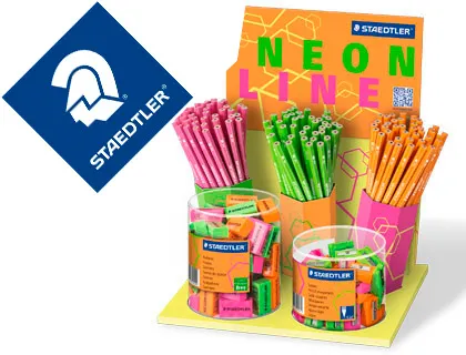 Lápis de Grafito Staedtler Wopex Neon Ecologico Expositor de 120 Unidades