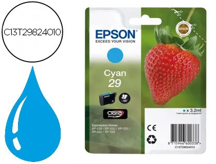 Tinteiro Epson Home 29 T2982 Xp435/330/335/332/430/235/432 Ciano 175 Pag