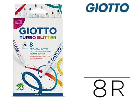 Marcador Giotto Turbo Glitter Purpurina Caixa de 8 Unidades