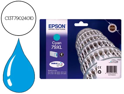 Tinteiro Epson 79xl wf 4630 / 4640 / 5110 /-5190 / 5620 / 5690 Cian - 2.000 Pag