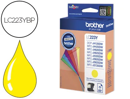 Tinteiro Brother lc-223cbp Yellow -550 Pag Dcp4120dw Mfcj4420dw Mfcj4620dw Mfcj5320dw