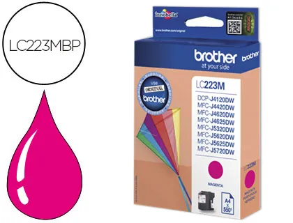 Tinteiro Brother lc-223cbp Magenta -550 Pag Dcp4120dw Mfcj4420dw Mfcj4620dw Mfcj5320dw