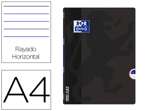 Caderno Agrafado Oxford Openflex Din A4 48 F Pautado Cor Preto