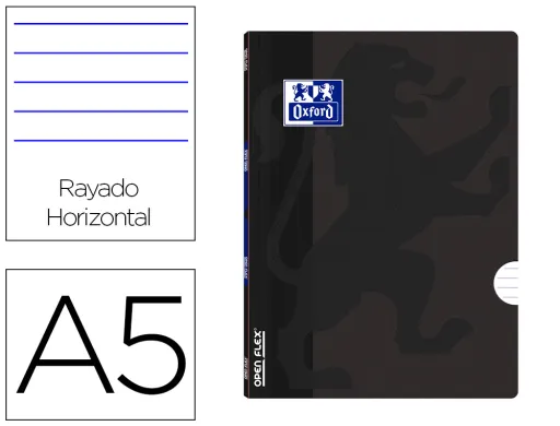 Caderno Agrafado Oxford Openflex Din A5 48 F Pautado Cor Preto