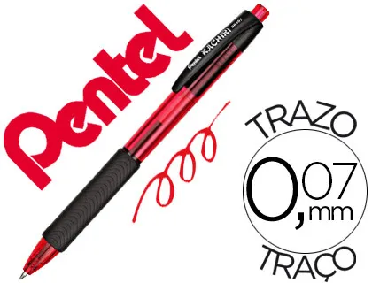 Esferográfica Pentel Bk457 Kachiri Ponta 0,7 mm Cor Vermelho