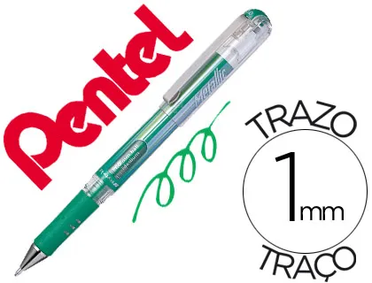 Caneta Pentel Hybrid Gel K230m Ponta de 1,0 mm Cor Verde Metálico