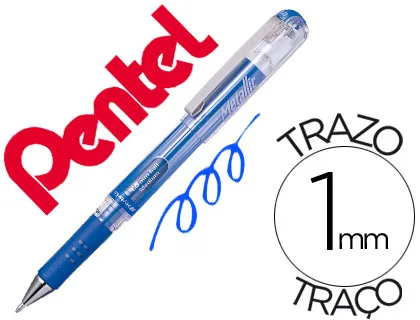 Roller Pentel Hybrid Gel K230m Ponta de 1,0 mm Cor Azul Metálico