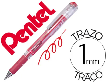 Caneta Pentel Hybrid Gel K230m Ponta de 1,0 mm Cor Vermelho Metálico