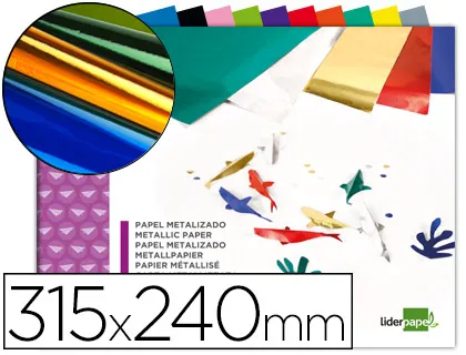 Bloco Trabalhos Manuais Papel Metalizado 240x315 mm 10 Folhas Cores Sortidas