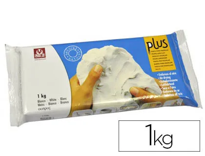 Argila Sio-2 Plus Que Endurece ao ar Branco Pack de 1 kg