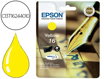 Tinteiro Epson 16 Wf2010w Wf2510wf Wf2520nf Wf2530wf Wf2540wf Amarelo 175 Pag