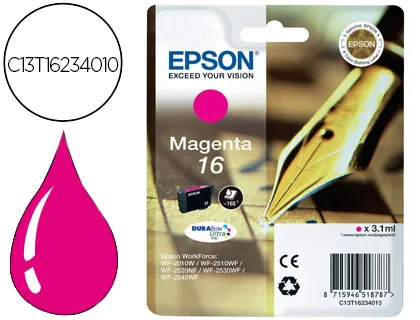 Tinteiro Epson 16 Wf2010w Wf2510wf Wf2520nf Wf2530wf Wf2540wf Magenta 175 Pag