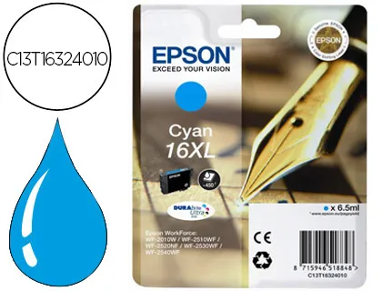 Tinteiro Epson 16xl Wf2010w Wf2510wf Wf2520nf Wf2530wf Wf2540wf Ciano 450 Pag