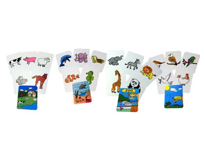 Jogo Cartoes Henbea Animais Plástico Flexível 12x8.5 cm Set 24 Unidades