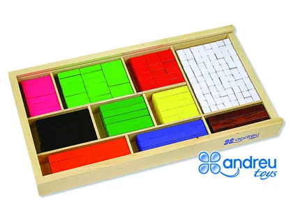 Jogo Andreutoys Barras de Fraçoes 308 Peças 32,5x17,5x4 cm