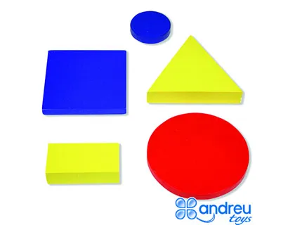 Jogo Andreutoys Figuras Geometricas Madeira 48 Peças 24,5x15x8 cm