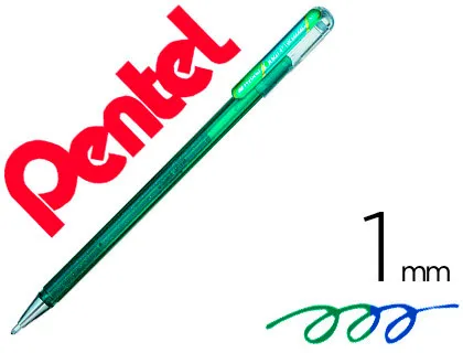 Caneta Roller Pentel K110 Dual Metallic Cor Verde e Azul Metálico