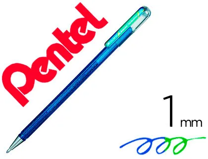 Caneta Roller Pentel K110 Dual Metallic Cor Azul e Verde Metálico