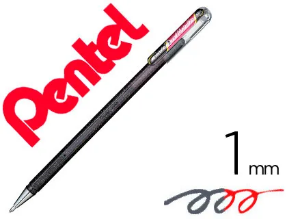 Caneta Roller Pentel K110 Dual Metallic Cor Preto e Vermelho Metálico