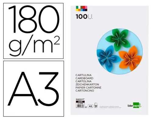 Cartolina 180 gr 100 Folhas Din A3 10 Cores Sortidas