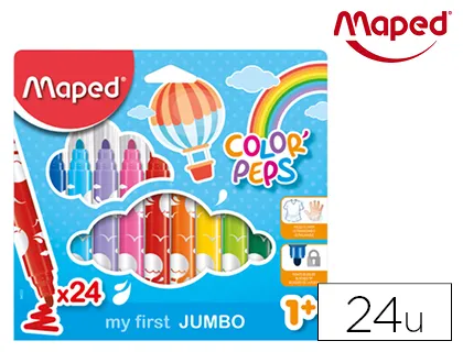 Marcador Maped Cor Peps Early Age Jumbo Caixa de 24 Cores