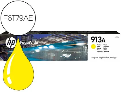 Tinteiro HP Jet 913a Pagewide 352 / 377 / 452 / 477 / P55250 / P57750 Amarelo 3000 Pag