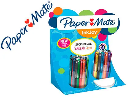 Esferográfica Paper Mate Inkjoe Retrátil Gel Pen Traço 0,7 mm Expositor de 60 Unidades Cores Sortidas