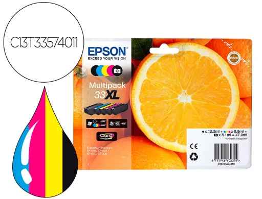 Tinteiro Epson Expression Premium T3357 33xl xp-530 / xp-630 / xp-640 / xp-830 / xp-900 Multipack 5 Cores