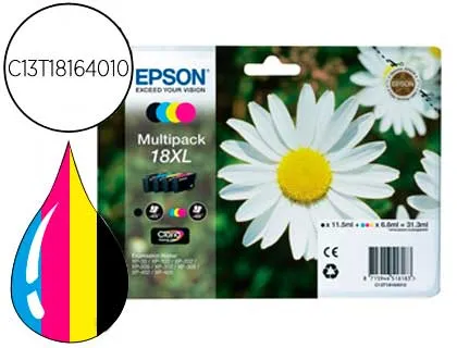 Tinteiro Epson Multipack T1816 Preto Amarelo Ciano e Magenta xp-102 xp-205 xp-305 xp-405 Capacidade 470 Pag