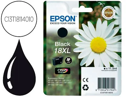 Tinteiro Epson T1811 Preto Expression Home xp-102 xp-205 xp-305 xp-405 Capacidade 470 Pag