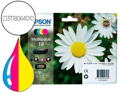 Tinteiro Epson Multipack T1806 Preto Amarelo Ciano e Magenta xp-102 px-202 px-205xp-305 xp-405