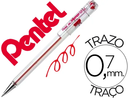 Esferográfica Pentel Mini Bk77 Vermelha 0,7 mm