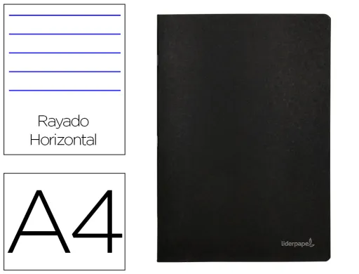 Caderno Agrafado Capa Preta Din A4 80 F Pautado 60gr