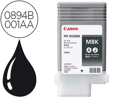 Tinteiro Canon Pfi-102mbk Ink Tank Preto Mate