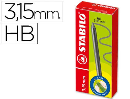 Minas Stabilo Easy Ergo Grafite Hb de 3,15 mm -Caixa de 6 Minas