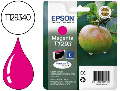 Cartucho de Tinta Epson Stylus T1293 Magenta Sx420w / 425w / Office Bx305f / Bx320f -Alta Capacidade