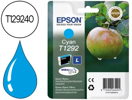 Cartucho de Tinta Epson Stylus T1292 Ciano Sx420w / 425w / Office Bx305f / Bx320f -Alta Capacidade