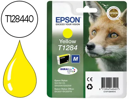 Cartucho de Tinta Epson Stylus T1284 Amarelo S22 / Sx125 / Sx420w / 425w / Office Bx305f Capacidade